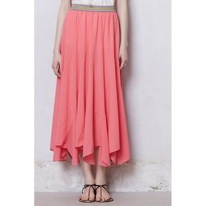 Sale! Anthro Coral Boho Flowy Maxi Skirt